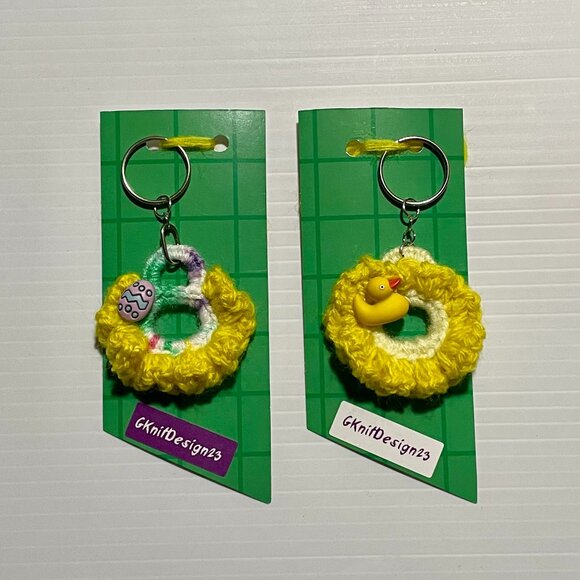 2 Handmade Keychain, Lightweight Charms, Backpack Charms, Easter Basket Gifts - Picture 1 of 13